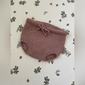 Handmade Cozy Knit Baby Alpaca Wool Bloomers in Heather Rose